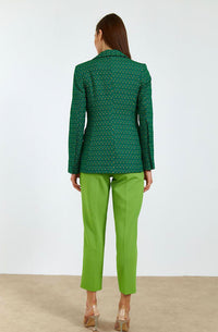 BUTTON DETAILED BLAZER GREEN WOMEN'S JACKET