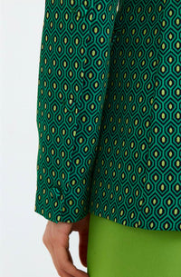 BUTTON DETAILED BLAZER GREEN WOMEN'S JACKET