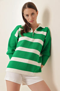 Striped Sweater Green