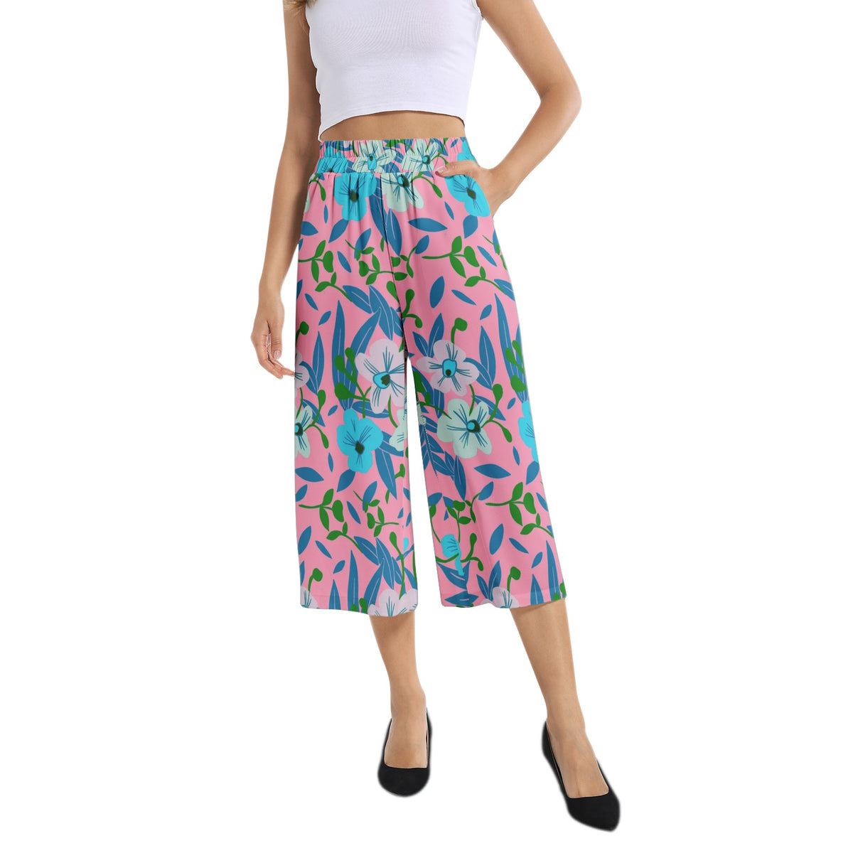 Women's Elastic Waist  Leg Pant