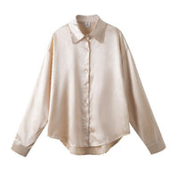 Women's Satin Silk Vintage Casual Blouse