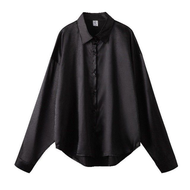 Women's Satin Silk Vintage Casual Blouse