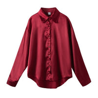 Women's Satin Silk Vintage Casual Blouse