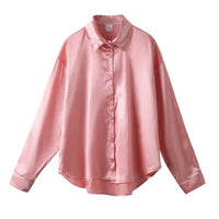 Women's Satin Silk Vintage Casual Blouse