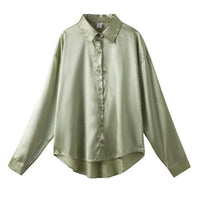 Women's Satin Silk Vintage Casual Blouse