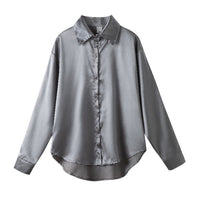 Women's Satin Silk Vintage Casual Blouse