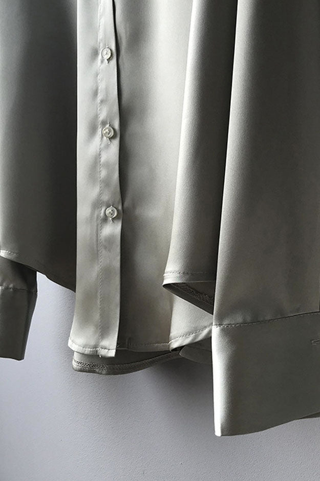 Women's Satin Silk Vintage Casual Blouse