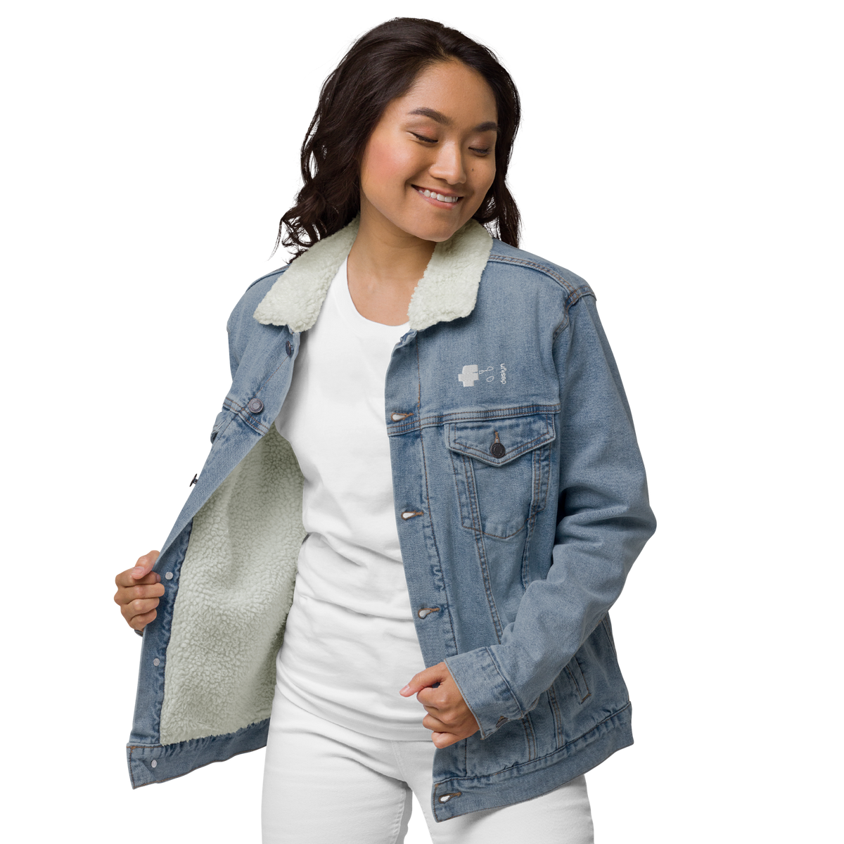 Girls sherpa denim clearance jacket