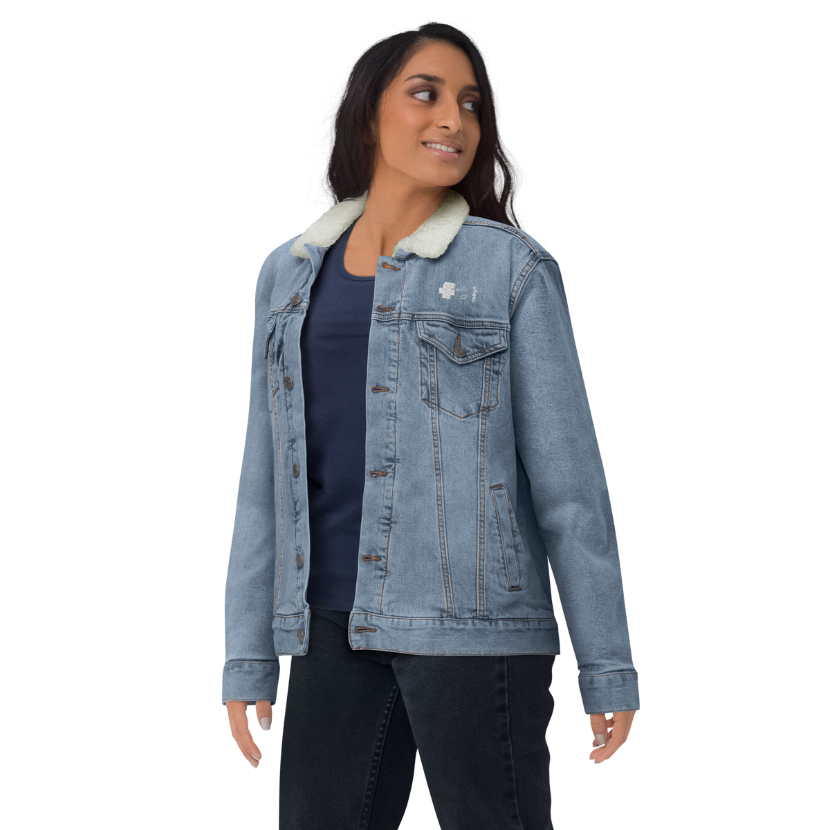 Women's Unisex denim sherpa jacket